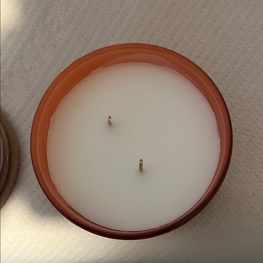 Sand + Fog Simmering Spices Natural Wax Blend Candle - Rust Glass Wood Lid - Picture 4 of 7